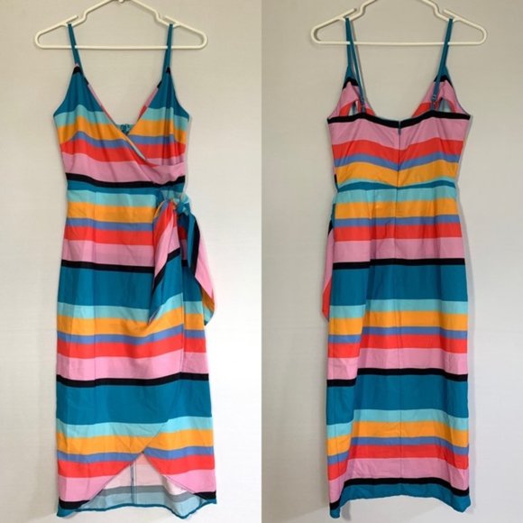 Lovers + Friends Orchid Dress Striped Wrap XXS 00 - Picture 2 of 6